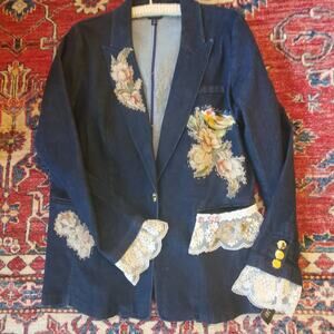 INC International Concept Reworked Restyled Denim Long Jacket Women's XL
